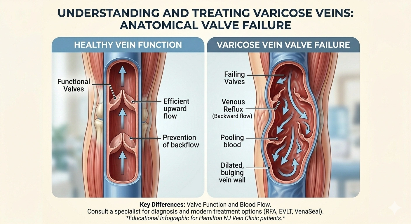Professional varicose vein treatment procedure at expert care center near Hamilton NJ